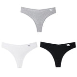 3Pcs/Lot V Waist Cotton G-String Thong Panties String Underwear Women Briefs Sexy Lingerie Pants Low-Rise Ladies