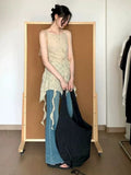 Y2k Aesthetic Sexy Backless Tank Top Women Sleeveless Streetwear Irregular Tanks Harajuku Bandage Hollow Out Grunge