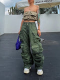 Zingj 2024 New Three-Dimensional Pocket Design Sense Hot Girl Style Do Old Design Sense Jeans Wide Leg