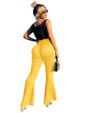 Xiaoyuan Pure Color Double Brushed Milk Silk Bootcut