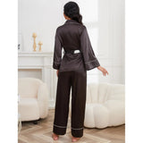 Zingj Female Autumn / Winter Ice Lace Long Sleeve Trousers Suit Women's Home