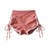 Zingj New Summer Style High-Waisted Shorts With Banged Edges And Tight Hips And Rope Straps For Sports Casual