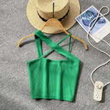 Zingj Version Of Solid Color Versatile Sling Vest Female Inside To Wear 2023 Summer New High Waist Crop Candy Color Small