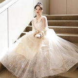 Evening Dress 2025 New Banquet Shown Thin 18-Year-Old Adult Piano Performance Art Examination Voice Dress