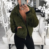 Fluffy Fleece Jackets 2020 Winter Hooded Cropped Coats and Jackets Faux Fur Coat Warm Outwear Clothing Teddy