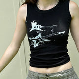 Zingj Doodle Color Print Thread Sleeveless Vest Spring / Summer 2023 New Diablo Hipster Skinny