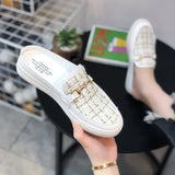 Zingj Semi-Slippers For Women's 2023 New Round Head Shoes With Muller Single Shoes, Ladies' Fashionable And Casual Baotou