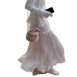 Girl Bow High Waist Slimming Large SkirtOutfit