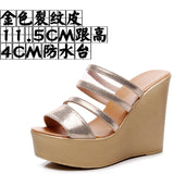 Plop And Ultra-High Heel Waterproof Table Pine Cake Thick Bottom Fish Mouth Sandals Night Shop Sexy Transparent With Fashion Slippers