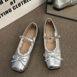 Evening Shoes Bow Design Mary Jane Single Shoes Summer Soft Sole French Elegant Temperament Ballet