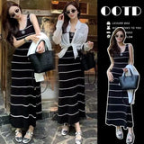 New Small Fragrant Wind Hit The Striped Sling Dress Female Summer Slimming Temperament Casual
