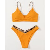 Micro Bikini 2020 Women Solid And Leopard Push Up Padded Thong Swimsuit Female Cut Out Bathing Suit Swimwear Trajes De