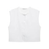 2025 New Women's Fashion Joker Casual Breasoned Vest Top
