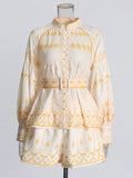 Holiday Leisure Wind 2025 Spring New Fashion Design Collar Lantern Sleeve Shirt Shorts Suit