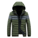 Parka Men\'s New Warm and Windproof Cotton Jacket Men\'s Windproof Casual Fashion Pure Color Parka