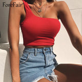 Neon Bralette Crop Top Sexy Women One Shoulder Sleeveless White Black Tank Top