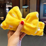Face Hair Holder Hairbands Soft Warm Coral Fleece Bow Animal Ears Headband For Women Girls Turban Fashion Hair