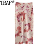 2023 Women Skirt Tie Dye Summer Long Skirts For Women Fashion 2023 High Waist Midi Skirt Vintage Elegant Women's