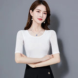 Half Sleeve Women's Korean Casual Blusas Femininas O-Neck Blouse Summer Shirts 2021 Women Blouses Shirt Plus Size