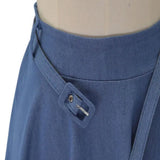 Retro Denim Midi Skirts For Women Clothes Streetwear Ladies Midi Skirts Jeans Casual High Waist A Line Women