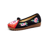 Zingj Shoes, Beef Tendon Bottom Embroidered Cloth Shoes Spring And Autumn Big Head Shoes Mother Shoes A Word With Women's Single