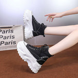 Autumn New Dad Shoes Korean Version Simple Ins Women's Shoes Platform Increased Casual Web Red High Help Sports Shoes