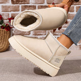 Bottom Snow Boots Women's New 2025 Heightening Thick Winter Waterproof Cotton Shoes To Keep Warm Short Cylinders With Velvet