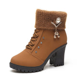 The Fall Of 2025, The New Women's Boots Water Drilled Wool Mouth High Heel And Large-Size Fashion Shoes