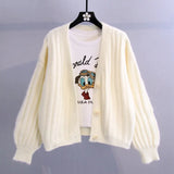 cardigan jacket women 2021 autumn and winter fashion temperament new Korean loose long-sleeved v-neck