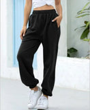 Elastic-waist High Wide-leg Cropped Loose Large
