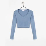 Slim High Quality Plain T Shirt Women Cotton Elastic Summer Female Crop Top Long Sleeve Sexy Thin T-shirt See