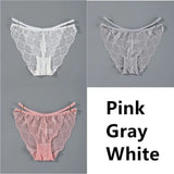 Lace Panties Ice Silk Seamless Panty Women Low Rise Sexy Transparent Floral Briefs Soft Cotton Crotch Underpants