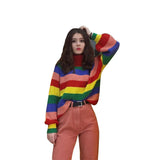 Knitted Explosive Sweater High-Necked Hooded Long-Sleeved Loose Sweater Top Women's
