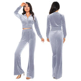 Women's Autumn 2023 New Women's Suit Leisure Fashion Velvet Cardigan Slim Two-Piece