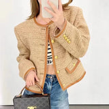 Fragrance Vintage Autumn Winter Clothes 2022 Luxury Designer Elgeant O-neck Short Tweed Jackets for Women Chaqueta