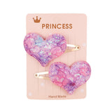 Glitter Cartoon Cartoon Love Heart Crown Hair Clips For Girls Handmade Hairpins Boutique Barrette Kids Hair