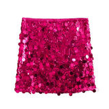 Winter New Sexy A-Line Skirt High Purse Hip Sequin Mini Skirt Female