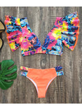 New Sexy Brazilian Bikini Set Female Ruffle Swimwear Women Print Floral Push Up Swimsuit Bathing Suit
