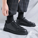Zingj Men's Shoes Spring Tide Shoes 2023 New British Ins Small Leather Shoes Increased Work-Wear Board Shoes