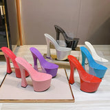 Zingj Hate Day High Nightclub Super High Heels Slippers Women's Work Shoes Show Pole Dance Shoes Waterproof