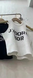 Summer Luxury Women Knitted Tops Ladies High Quality Embroidered T-shirts Spring New Vest Female Fashion Brand Letter
