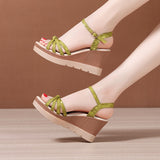 Heel Sandals Summer 2023 New Muffin Thick Bottom Waterproof Table With Frosted All Kinds Of Large Size Women's