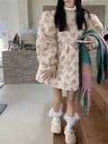 Pink Floral Quilted Coat- Outfit