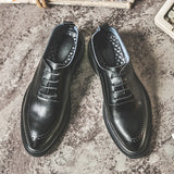 Zingj Men's Shoes Spring New Low Top Leather Pointed Men's Business Leather Shoes Men's British Leather Shoes