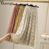 Bohemian Women Fashion Pleated Skirts Boho High Waist Chiffon Femal Long Skirt Floral Print midi Skirt Summer