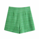 New Pure Green Casual Women Shorts Matching with Blazer Spring-Autumn Modern For Suit Cultivate Morality