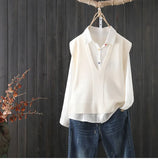 Solid Color V-neck Knitted Sweater Vest Female Simple Commuter Sleeveless Fashion Sweater Vest Pullover Women Spring