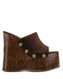 Heeled Sandals Women 2025 New Wear Thick-Soled Wood-Grass Waterproof Table Sandals Metal Stud