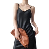 Stretch Lace Satin Slip Dress for Women Plus Size Summer Dress Clothing Women Black Sexy