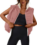 2024 Ladies Autumn And Winter New Vest Lamb Wool Zipper Sleeveless Double-Sided Thermal Jacket Jacket-Outfit